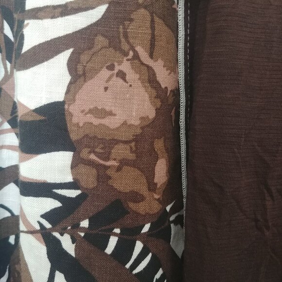 Jane & John brown white patchwork linen dress lagenlook size XL - Picture 3 of 15